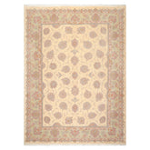 9x12 Ivory, Mint, Blue Color Hand Knotted All-Over 100% Wool Traditional-Persian/Oriental Oriental Rug